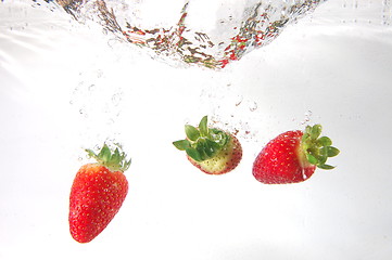 Image showing strawberry splash