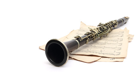 Image showing clarinet and music