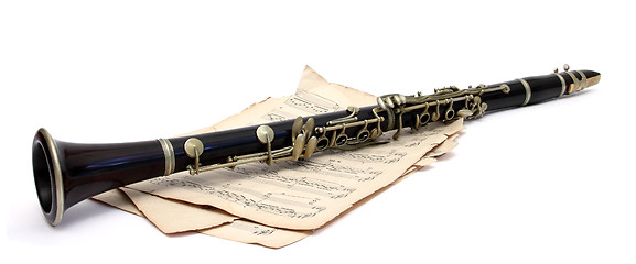 Image showing clarinet and music