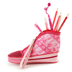 Image showing pink pencil case