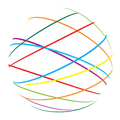 Image showing abstract sphere from color lines