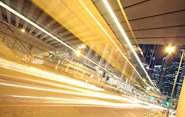 Image showing busy traffic night in finance urban