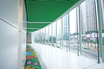 Image showing Hall of business building with light from window 