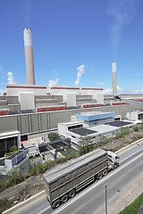 Image showing coal fired power station and car moving