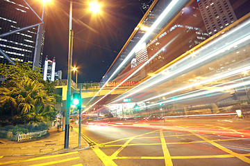 Image showing busy traffic night in finance urban