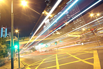 Image showing traffic in finance urban at night