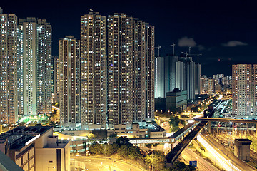 Image showing Hong Kong downtown at night 