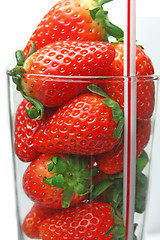 Image showing stawberry in glass on white 