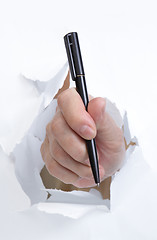 Image showing hand with pen 