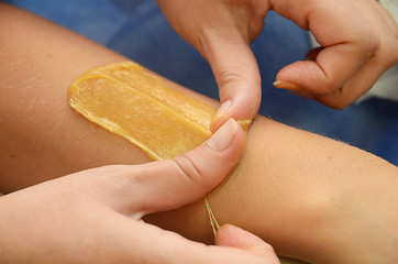 Image showing sugaring epilation