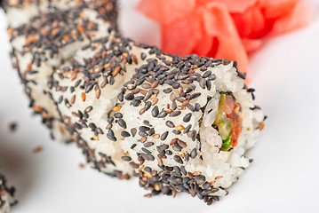 Image showing Sushi with sesame