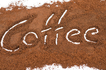 Image showing milled coffee sign