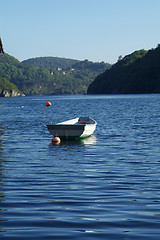 Image showing Dinghy in Norwegian fjord