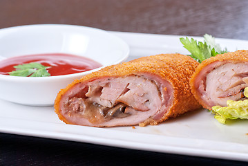 Image showing rolls from pork meat