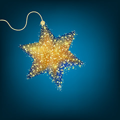 Image showing Christmas decoration, golden star. EPS 8