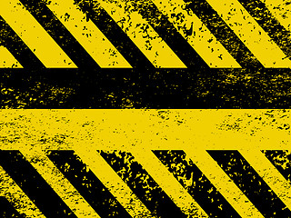 Image showing A grungy and worn hazard stripes texture. EPS 8