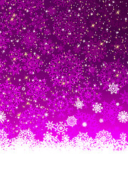 Image showing Fiolet winter background with snowflakes. EPS 8