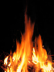 Image showing hot fire on black