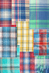 Image showing background patchwork plaid fabric