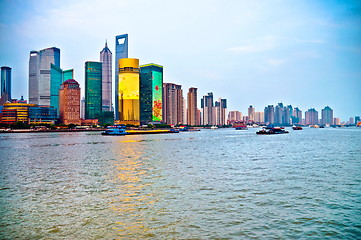 Image showing Tilted Shanghai Pudong skyline