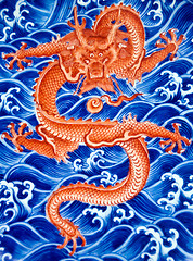 Image showing Chinese Red dragon