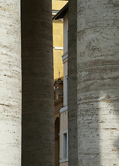 Image showing Small church among big columns