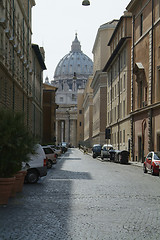 Image showing Street of Rome with St. Peter in the background