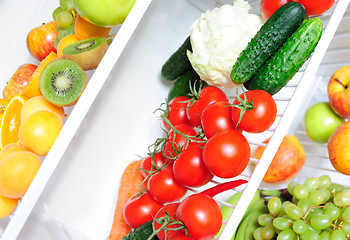 Image showing Fresh food in the fridge