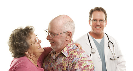 Image showing Senior Couple with Medical Doctor or Nurse Behind