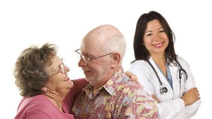 Image showing Senior Couple with Medical Doctor or Nurse Behind