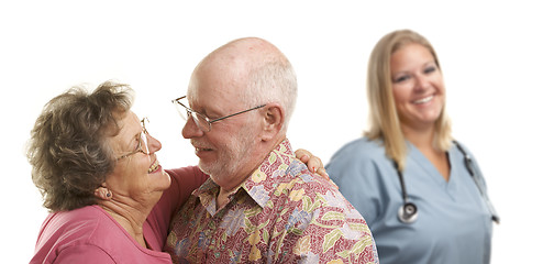 Image showing Senior Couple with Medical Doctor or Nurse Behind