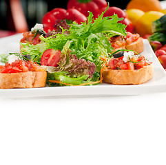 Image showing original Italian fresh bruschetta 