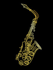 Image showing A golden saxophone