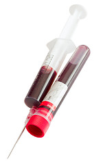 Image showing Syringe and Test Tube With Blood