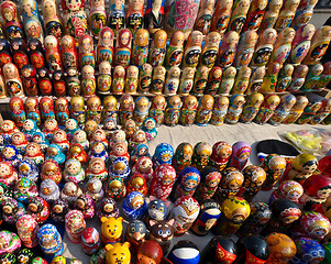 Image showing Russian national souvenirs - matryoshkas