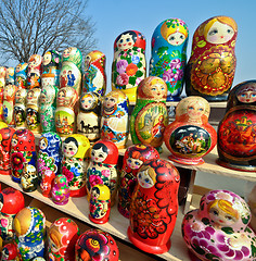 Image showing Russian national souvenirs - matryoshkas