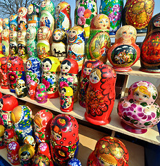 Image showing Russian national souvenirs - matryoshkas