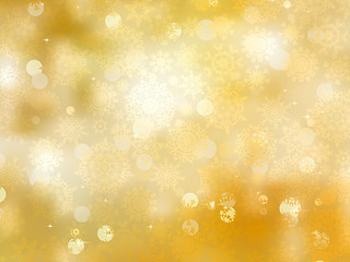 Image showing Gold Christmas background with snowflakes. EPS 8