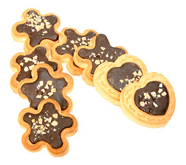 Image showing Biscuits with chocolate and nuts