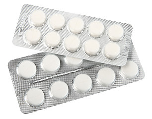 Image showing White pills in metallic blister