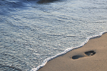 Image showing Footprint on beach