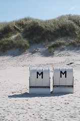 Image showing hooded beach chairs