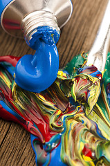 Image showing mixing paints. background 