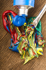 Image showing mixing paints. background 