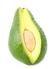 Image showing Single green ripe avocado