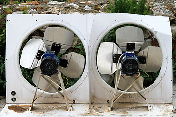 Image showing Double industrial fans