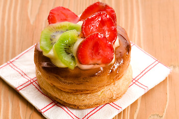 Image showing French cake with fresh fruits