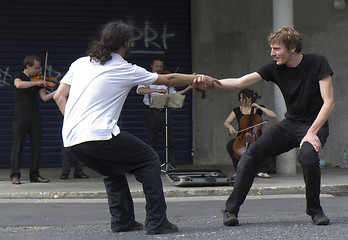 Image showing Duet of male dancers