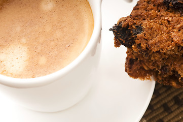 Image showing Cookies with hot coffee