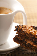 Image showing Cookies with hot coffee